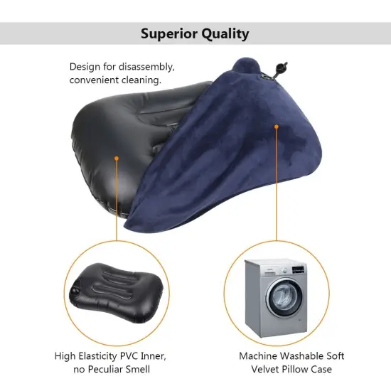 Camper Tool Lightweight, Compact, Soft Velvet Inflatable Travel Pillow {5}