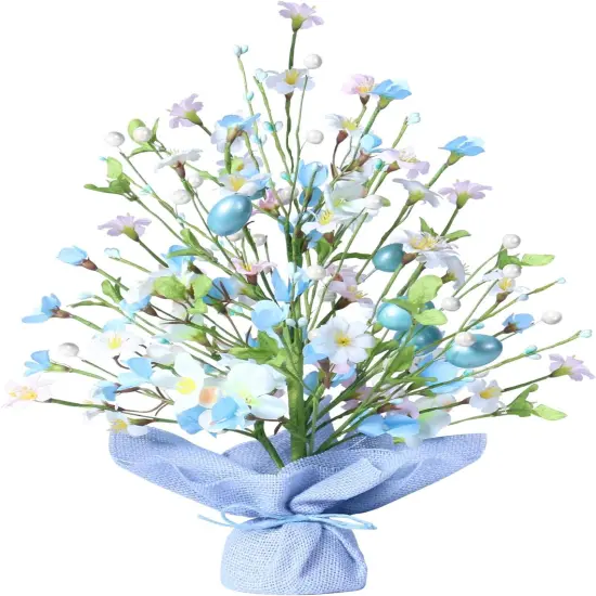 Easter Decorations, 18 Inch Artificial Easter Blue Egg Flower Tree Tabletop Decorations, for Home Party Wedding Holiday Spring Summer Decor. {1}
