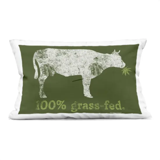 Stupell Industries Grass Fed Cow Decorative Printed Throw Pillow Design by Higher Learning/Life Is High, 14 x 7 x 20 {1}
