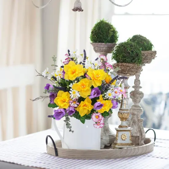 15.7" Artificial Wildflowers Mixed Bush Faux Silk Flowers {3}