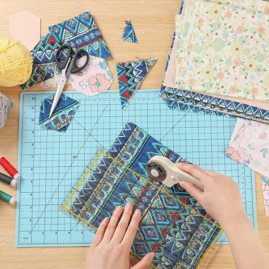 Full 18''x12'' Grid Size Self Healing Cutting Mat, A3 Rotary Cutting Sewing Mat, 5-Ply Double Sided Cutting Board for Crafts Sewing Quilting Hobby Fabric Precision Scrapbooking Project, Aqua Blue {1}