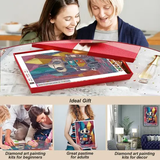 Hill froeistung 5D Robots Diamond Art Painting Kits,DIY Full Round Drill Crawler Diamond Art for Adults,Beginners,Teens,Technological Diamond Art Painting Kit for Wall Decor,12x16inch {3}