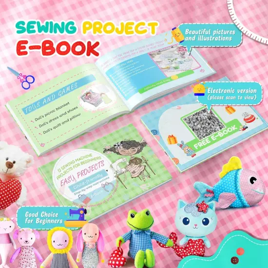 Mini Sewing Machine with 123 Pcs Sewing Kit for Beginners, Dual Speed Portable Sewing Machine with Light and Finger Guard, Suitable for Household, Travel {3}