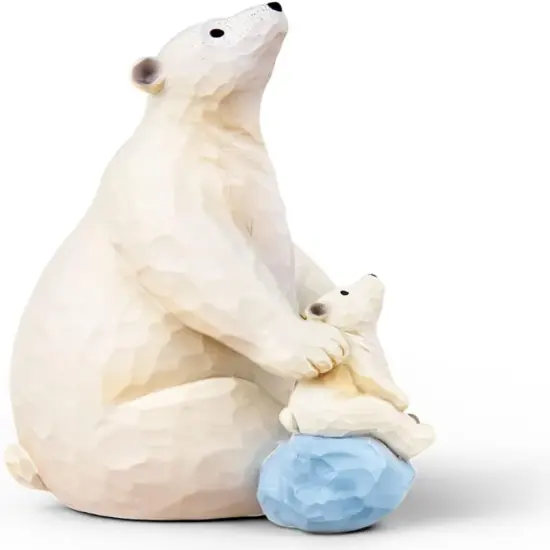 I Love You to The Moon and Back, Polar Bear Figurine Sculpted Hand-Painted, Collectible Figure Gift for Daughter Son Dad Mom Birthday Anniversary {1}