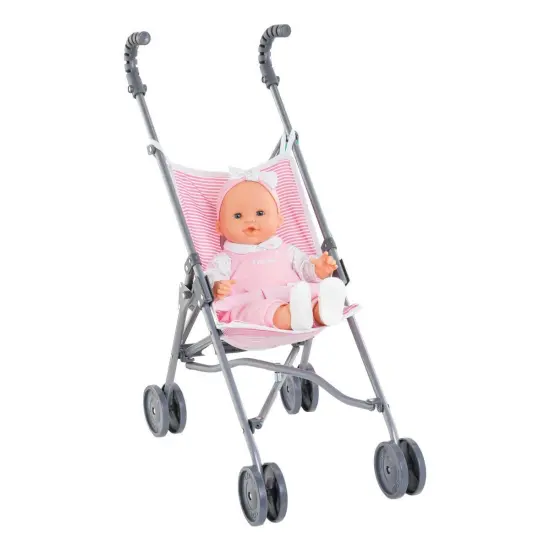 Corolle Umbrella Doll Stroller - Pink Stripe {3}