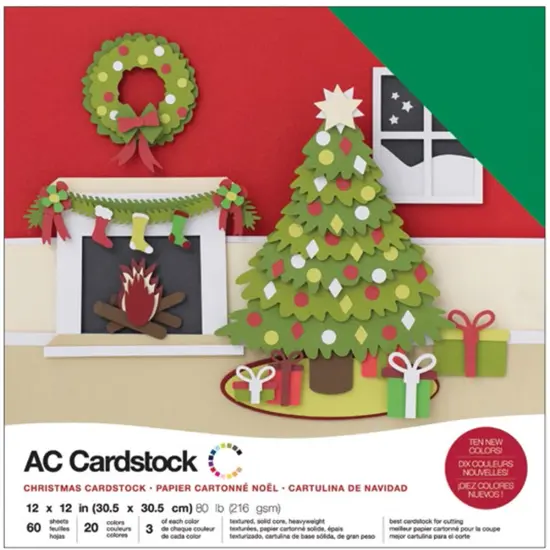 American Crafts Variety Cardstock Pack 12"X12" 60/Pkg-Christmas {1}