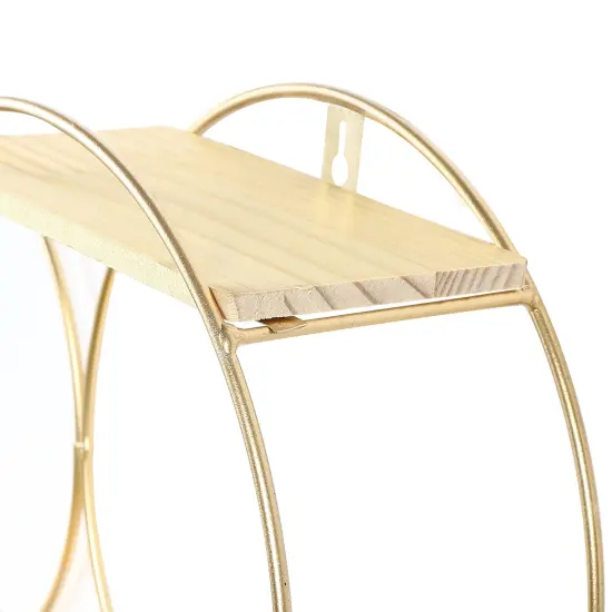 Floating Shelves Circular Metal Hold Plants Photos Home Decor Ornaments {3}