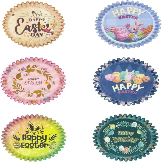 Easter Cupcake Liners Mini Muffin Liners for Easter 300-Count 6 Original Design No Smell, Food Grade Baking Cups Paper(Small Size) {2}