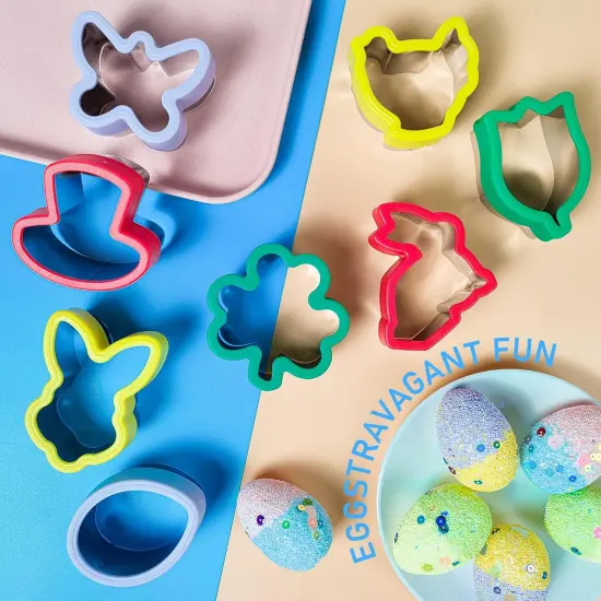 8 Pcs Cookie Cutters, Biscuit and Uncrustable Maker - Bunny, Chick, Butterfly and More Animal Cracker Shapes {3}