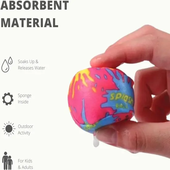 4E&rsquo;s Novelty 24 Pack Water Bomb Splash Balls 2" Mini Water Absorbent Balls for Pool Beach Toys Party Favors for Kids Teacher school party {3}