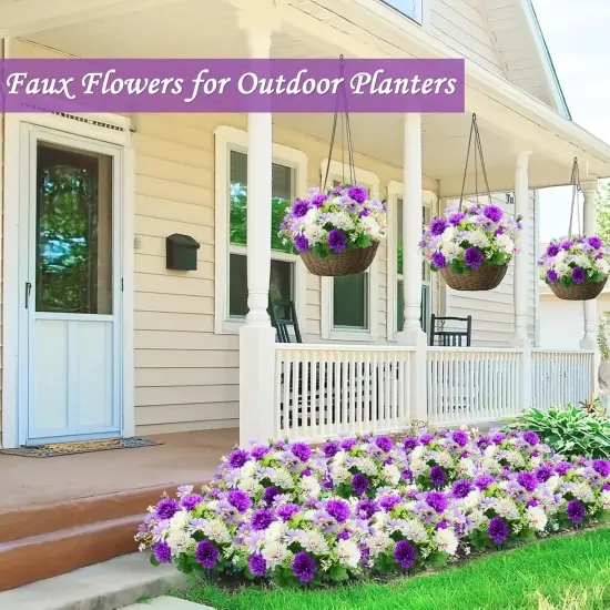 48 Heads Artificial Flowers for Outdoors {4}