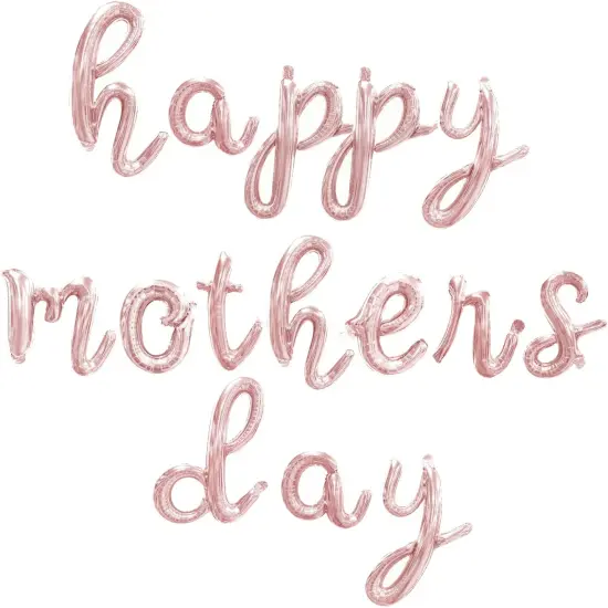 Happy Mother’s Day Letter Balloons Kit Script Letter Balloon Decorations 18” Letter Foil Balloon Set Happy Mother's Day Best Mom Balloon Set Heart Shape Crown Set Decoration for Mother's Day Family {1}