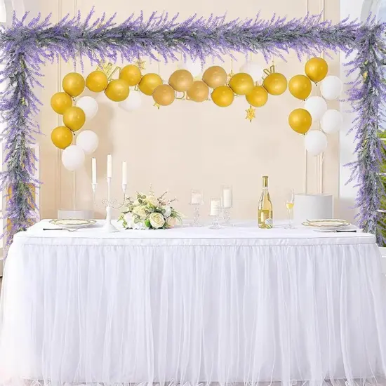 6Ft Lavender Purple Artificial Garland, Spring Summer All Year Lavender Garland for Farmhouse Wedding Mantle Arch Porch Stair Table Indoor Door Home Decoration {2}