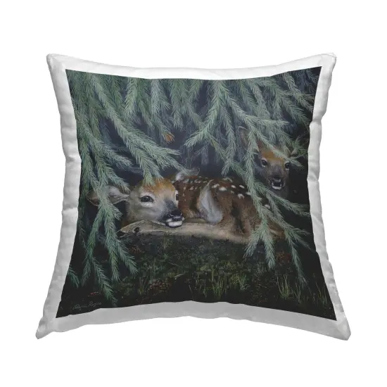 Stupell Industries Deer Under Forest Tree Decorative Printed Throw Pillow Design by Valerie Rogers, 18 x 7 x 18 {1}