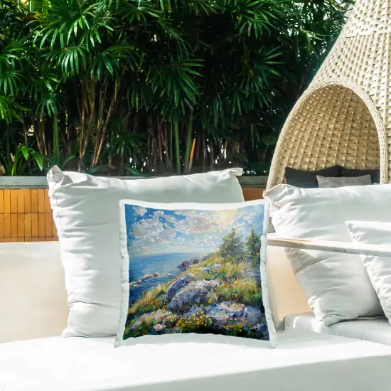 Stupell Industries Cliffside Sea View Outdoor Printed Throw Pillow Design by LSR Design Studio, 18 x 7 x 18 {2}