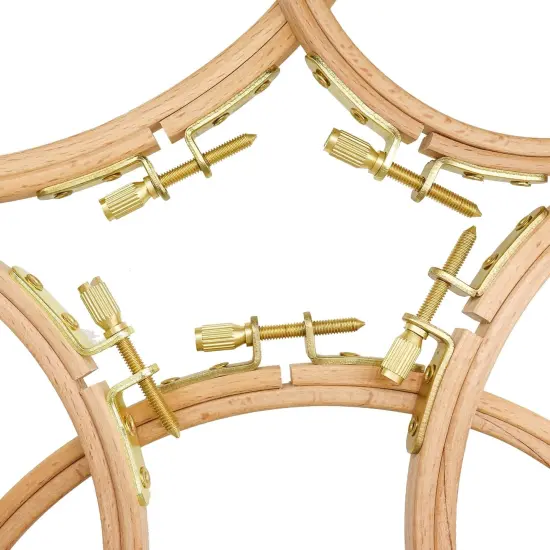 2 Pack 4'' Embroidery Hoop, Guofa 10CM Beech Wood Cross Stitch Hoops, Hanging Embroidery Frame Hoop for Decoration {3}