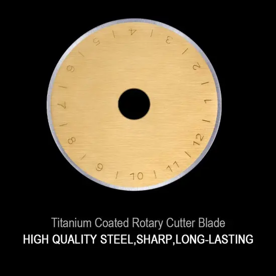 Titanium Coated 45mm Rotary Cutter Blades 15 Pack Fits Olfa, Fiskars, Replacement Rotary Blade for Arts Crafts Quilting Scrapbooking Sewing, Sharp and Durable {2}