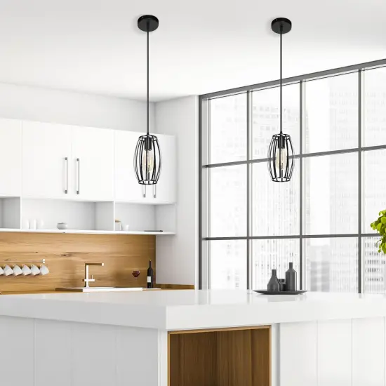 Industrial Cage Hanging Light Pendant Light Ceiling Lighting Fixture for Hallway {4}