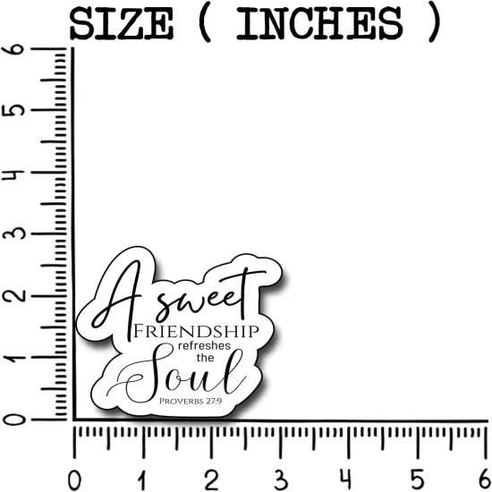 (3Pcs) A Sweet Friendship Refreshes The Soul Sticker, Christian Gifts Decorate Books Laptop Phone, Water Bottles Kindles Stickers, Tumbler Sticker Waterproof Vinyl Decorate 3 x 2,8" Inch {2}