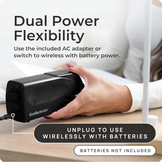 Portable Automatic Electric Stapler - 30 Sheet Capacity, Quiet Operation, Jam-Free and Easy Reload - AC Adapter/Battery Powered, (Black) {3}