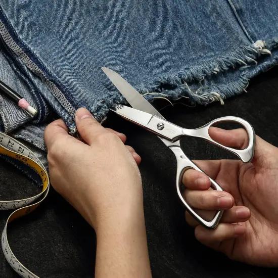 Sharp Tailor Fabric Scissors - 7" Professional Forged Stainless Steel Heavy Duty Sewing Metal Shears All Purpose, Crafting Scissors for Dressmaking Denim Canvas Cloth Leather and Felt {5}