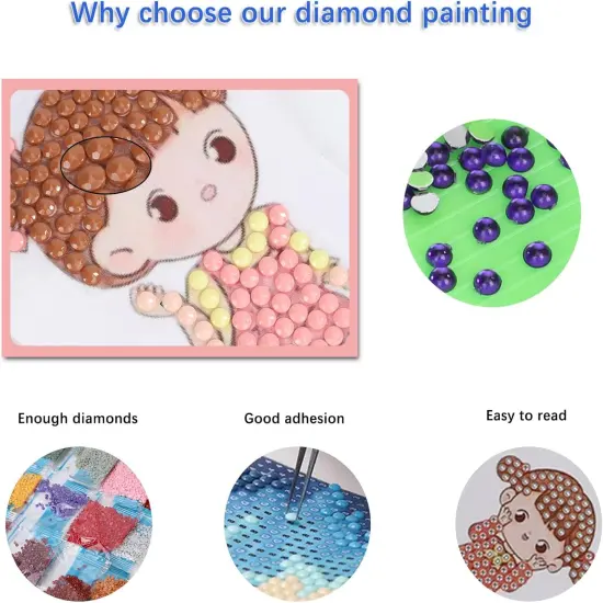 12Pcs Diamond Art Stickers Kits for Boys and Girls DIY 5D Creative Mosaic Sticker Craft by Numbers Kits for Beginners {3}