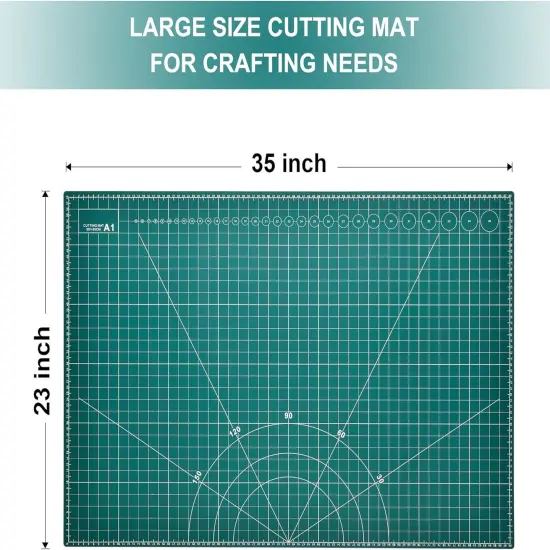 Cutting Mat, 23" x 35" Self Healing Cutting Mat, 5-Ply Craft Mat Green, Rotary Cutting Mat for Crafts, Fabric, Sewing, Quilting, Scrapbooking {3}