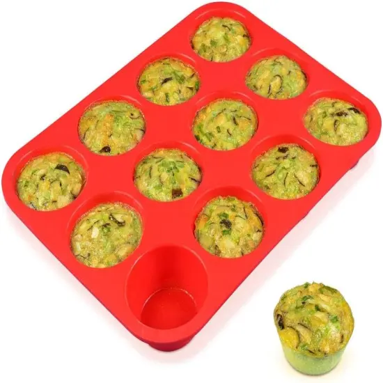12 Cups Silicone Muffin Pan - Nonstick Cupcake Pan 1 Pack Regular Size Silicone Mold for Baking {5}