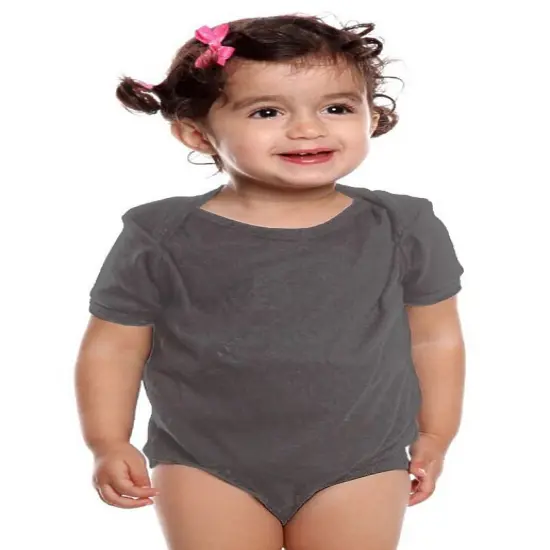 Rabbit Skins&reg; Cozy Fine Jersey Baby Bodysuit Charcoal {1}