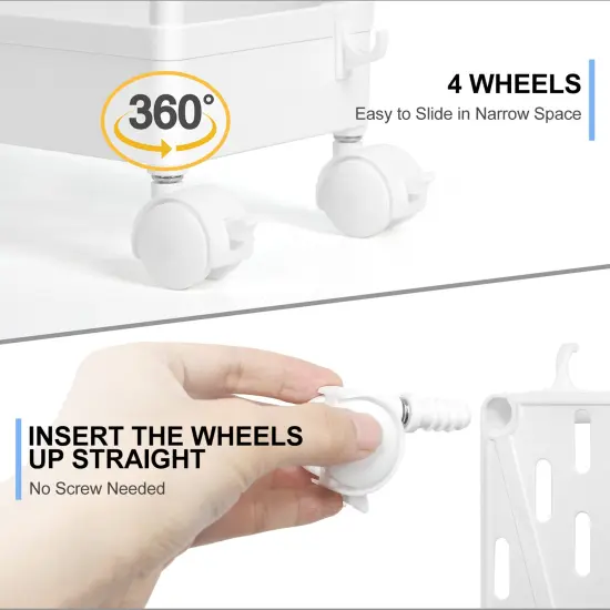 2pcs 2 - Tier Kitchen Slide Out Rolling Rack Storage Cart Organizer with Wheels {3}