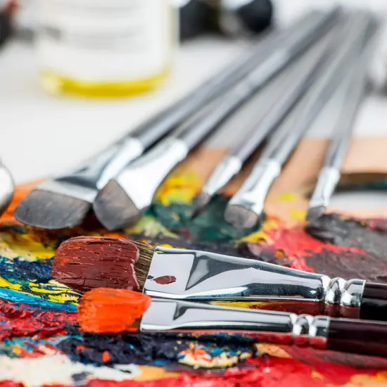 Red Sable Filbert Paint Brushes 6pcs for Watercolor, Acrylic, Oil, Tempera and Gouache Painting {3}