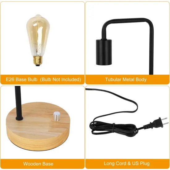 2pcs table lamp with wooden base office lamp bedroom dormitory {3}