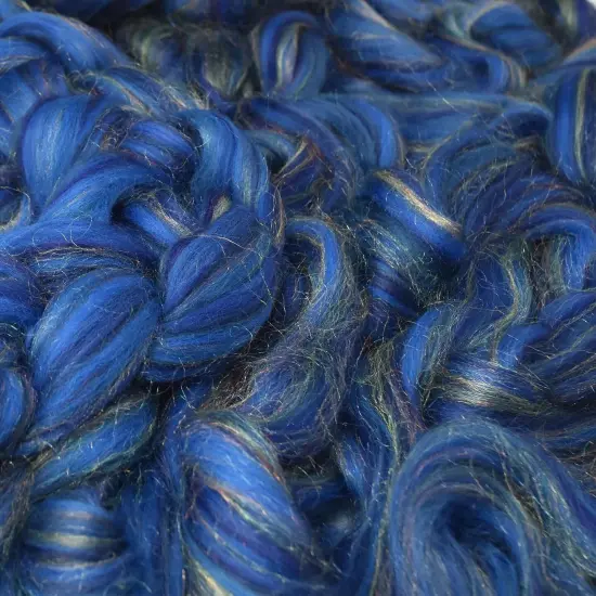 Designer Blend Corriedale, Sparkling Nylon Top Roving. Fancy, Colorful, Exotic - Limited Edition. Phasian {3}