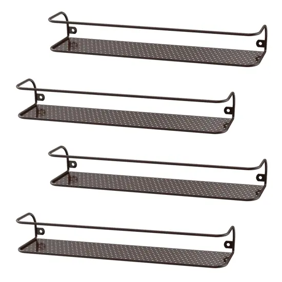 4pcs Large Brown Tiered Spice Rack &ndash; Step Shelf Organizer for Kitchen Cabinet, Countertop & Pantry Storage {6}