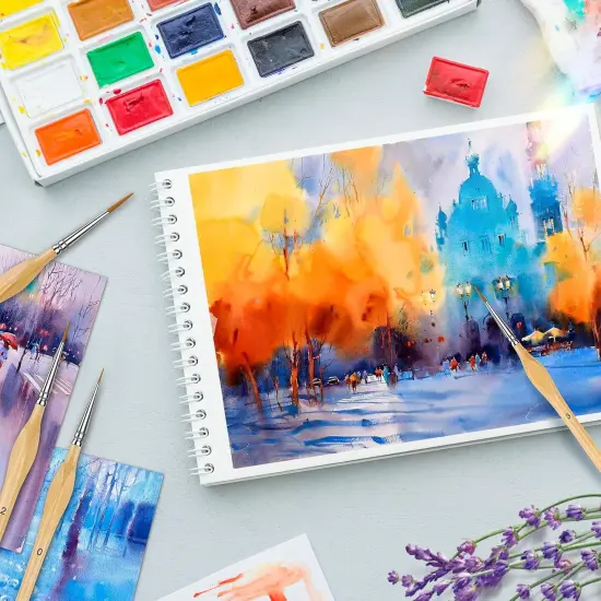 Miniature Paint Brushes, 10PC Fine Detail Paint Brush Set, Mini Small Painting Brushes for Art, Crafts, Acrylic, Watercolor, Oil, Model, Face, Warhammer 40k & Paint by Number, Citadel, Figurine-Wood {5}