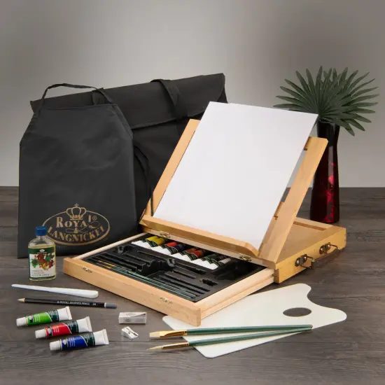 REA4903 | Essentials&trade; 28pc Oil Painting Travel Easel Art Set {3}