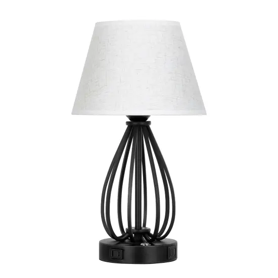 2pcs USB Touch Control Desk Lamp Set Bedside Table Lamps with AC Socket & Dual USB Ports, 3-Way Dimmable, Linen Shade Eye-Caring Nightstand Lighting {6}