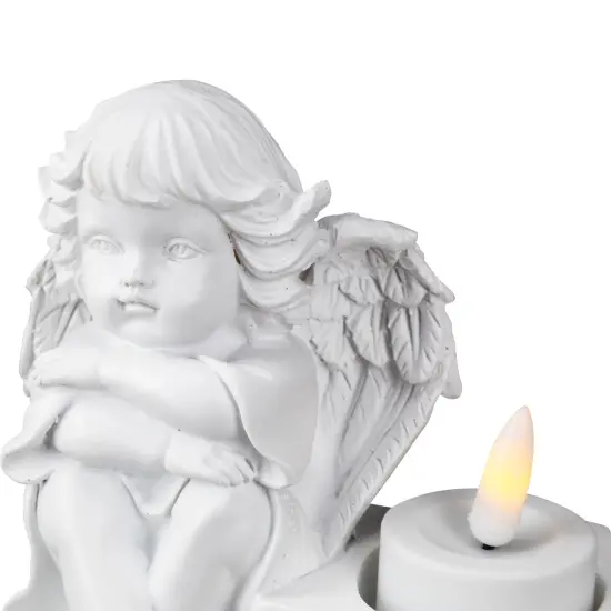 Northlight Cherub Angels Flameless Tealight Candle Holders - 5.5" - Set of 4 White {5}