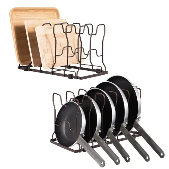2PCS Pots and Pans Organizer Adjustable Kitchen Cabinet Organizer and Storage {1}