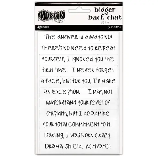Dyan Reaveley's Dylusions Bigger Back Chat Stickers-White Set #4 {1}