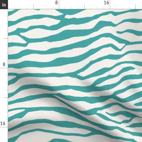 Various Fabrics by the Yard or Fat Quarter Brackenbury Beach Turquoise White Stripe Teal Aqua Zebra Custom Printed Fabric by Spoonflower {2}