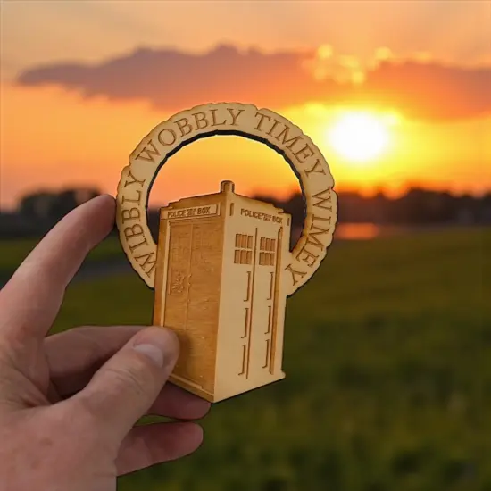 Ornament - Wibbly Wobbly - Raw Wood 4x5in {2}