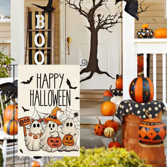 colorlife Happy Halloween Garden Flag(White) {4}