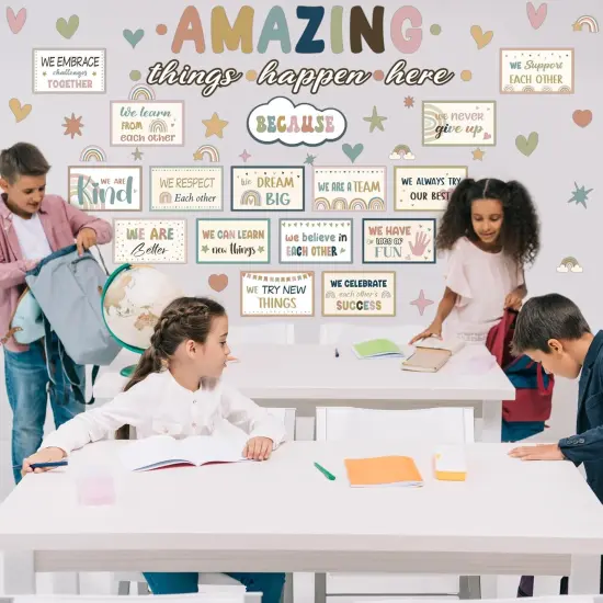 62 Pcs Classroom Boho Bulletin Board Decorations {5}