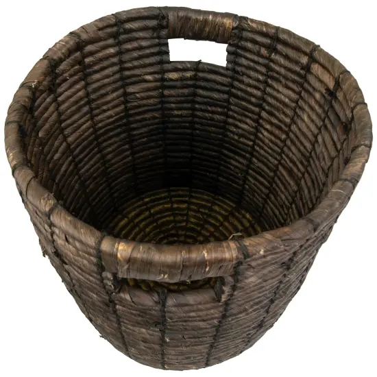 Northlight Natural Woven Table and Floor Cylindrical Seagrass Baskets - Dark Brown - Set of 3 {6}