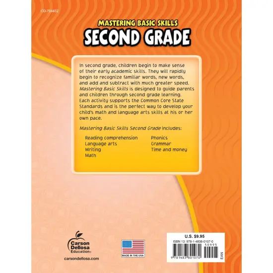 Carson Dellosa Mastering Basic Skills 2nd Grade Workbook, Language Arts, Reading, Math, and Writing Practice for Kids Ages 7-8, Classroom or Homeschool Curriculum {2}