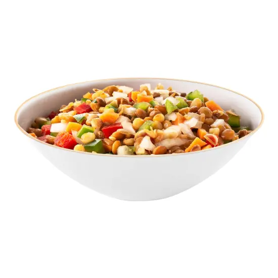 White with Gold Rim Organic Round Disposable Plastic Dessert Bowls - 6 oz. (120 Bowls) {2}