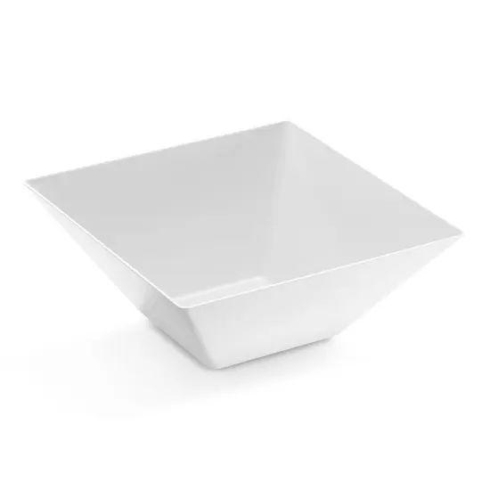 White Square Plastic Serving Bowls - 3 qt. (24 Bowls) {1}