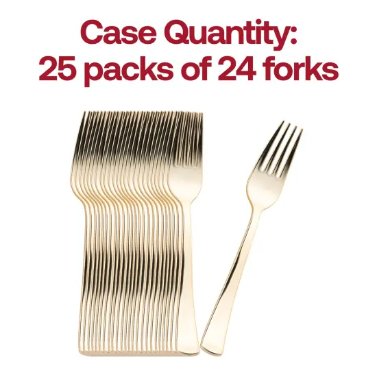 Shiny Metallic Gold Plastic Forks (600 Forks) {5}