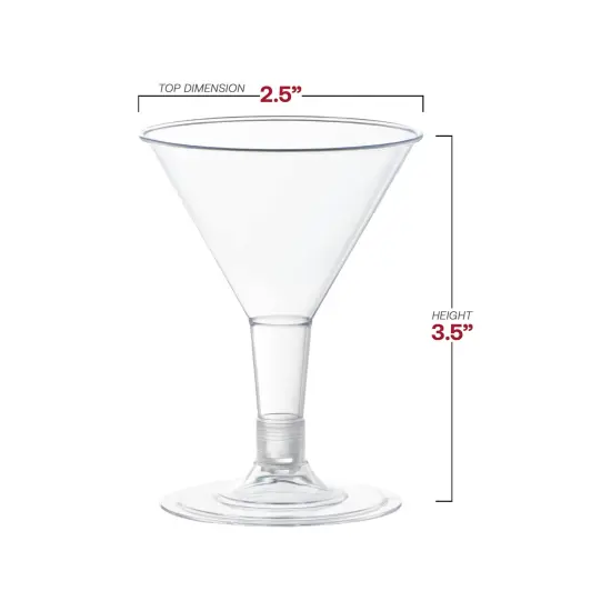 Clear Plastic Mini Martini Shot Glasses - 2 oz. (192 Glasses) {3}